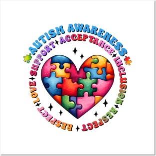 Puzzle Heart Autism Awareness Gift for Birthday, Mother's Day, Thanksgiving, Christmas Posters and Art